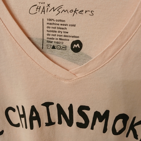 The Chainsmokers Pink Short Sleeve Two Sided Tee Size Medium - Picture 5 of 6